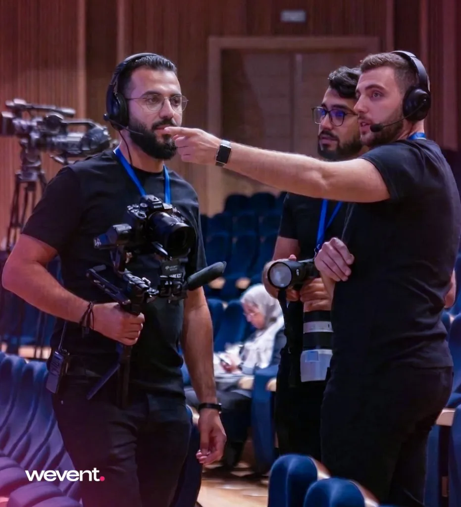 Équipe de production vidéo Wevent lors d'un événement au Maroc
