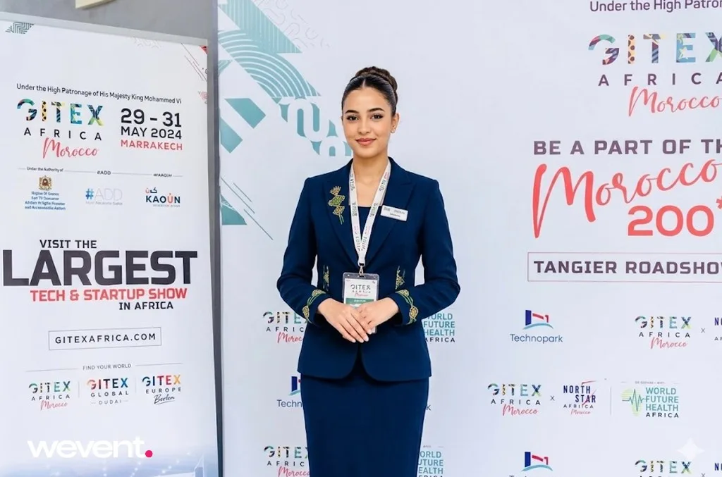 Hôtesse d'accueil Wevent au GITEX Africa Morocco - salon tech international