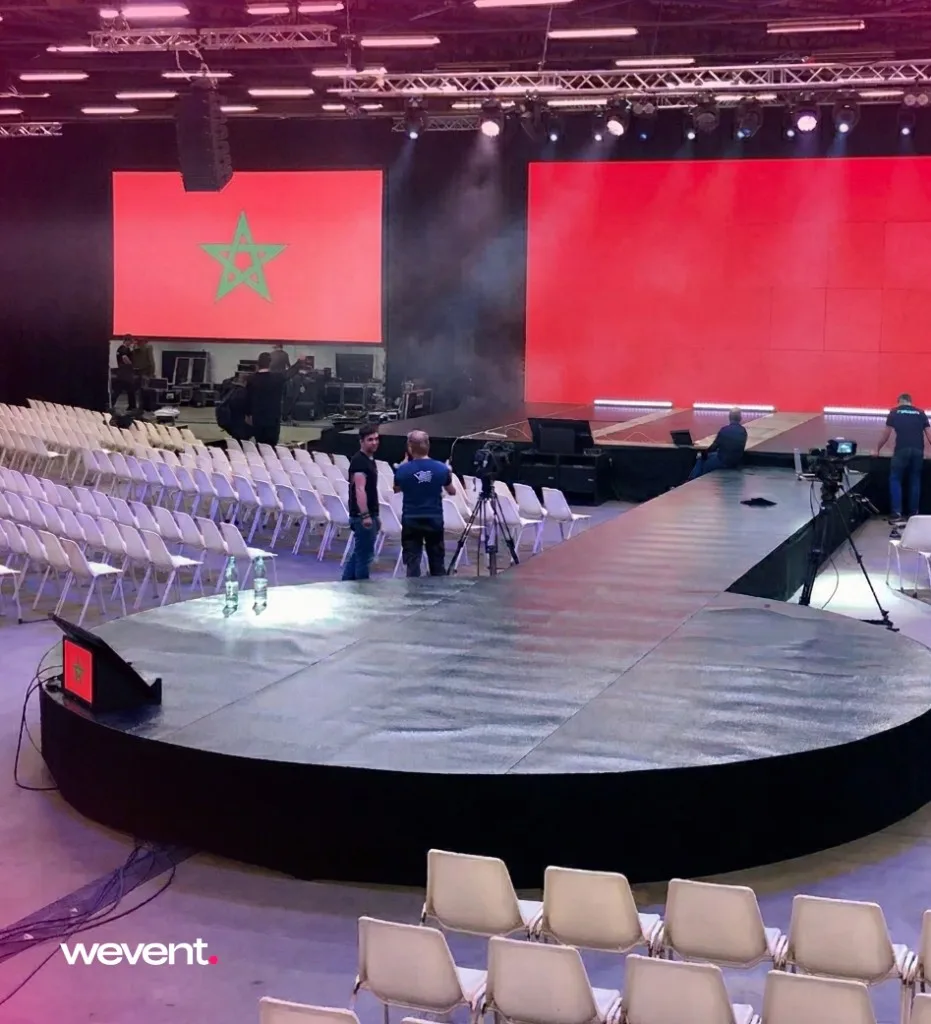 Installation de scène et structure pour événement au Maroc